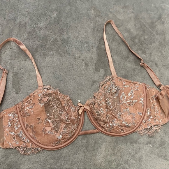 New! Victoria’s Secret Dream Angels Evening Nude Lace Balcony Bra 4867 - Picture 4 of 8